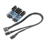 Widybord Cable de extensión de placa base 9Pin USB2.0, 9Pin a doble 9Pin con chip que soporta intercambio multiinterfaz.