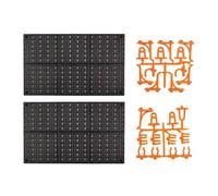 Widybord - Caja de almacenamiento de piezas ABS con panel de suspensión para herramientas de hardware con herramienta de gancho