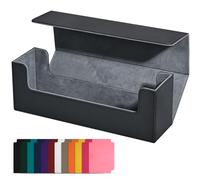 Widybord - Caja de almacenamiento para tarjetas coleccionables, cierre magnético, portatarjetas para tarjetas magnéticas, color negro