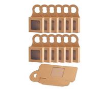 Widybord Caja de botella de vino con ventana, caja de 30 piezas, cajas de vino, caja de regalo, caja de , caja de embalaje de jabón para regalo, color marrón, fácil de usar, 9 x 9 x 3 cm