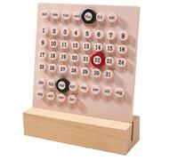 Widybord Calendario de escritorio de madera, calendario perpetuo, retro para casa, regalos únicos, visualización de la fecha del mes, decoración de oficina fácil de usar, 13,5 x 18 cm, rosa