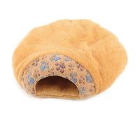 Widybord Cama de invierno para gatos, de felpa suave, con capucha, para gatos, cómoda cama para mascotas, 50 x 48 x 13 cm, color marrón duradero
