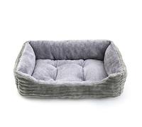 Widybord Cama gris para perros cuadrados de felpa para perros pequeños y medianos, colchón para mascotas, suministros para mascotas, 70 x 55 cm