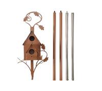 Widybord Casa para pájaros de jardín con poste para patio, patio, exterior, estilo C