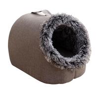 Widybord Caseta para mascotas a prueba de arañazos, cama cerrada de felpa para gatitos, cálida y suave, sofá para dormir profundo, duradero, fácil de instalar, fácil de usar, B