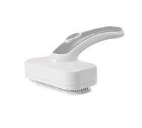 Widybord Cepillo Deslizante autolimpiante para Mascotas para desprendimiento y Aseo de Pelo y Corto, Cepillo retráctil para Gatos, Color Gris