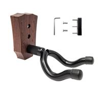 Widybord - Colgador de pared, soporte para ukelele en forma de U de madera de nogal negro, gancho de pared para ukelele Banjo y fácil de instalar 2 piezas