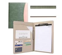 Widybord Combinación de carpetas portapapeles, portapapeles de almacenamiento con tapa adecuada para reuniones de oficina de colegio de comercio, bloc de notas de madera contrachapada C
