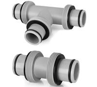 Widybord Conector de manguera de bomba de filtro de 2 piezas, Conector de manguera de piscina de 1,5 a 1,5 pulgadas, 2 cabezales y 3 cabezales, Conector de manguera de piscina con junta en T