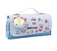Widybord Descompresión Funda de Lápices Portátil Lindo Bolsa de Lápices Dibujos Animados Escuela Papelería Bolsa Estudiante Pluma Descomprimir Pluma Bolso Azul