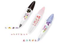 Widybord DIY Animales Lindos Prensa Tipo Pluma Decorativa DIY Encaje Decoración Pluma Dibujos Animados Patrón Cinta Correctora (3 Piezas)