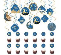 Widybord Eid Ramadán Decoración Fiesta Temática Espiral Colgante Luna Estrella Decoración Artículos de Fiesta para Ramadán