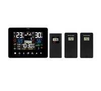 Widybord - Estación meteorológica, reloj despertador meteorológico, termómetro, higrómetro, funcionamiento de pantalla táctil con 3 sensores