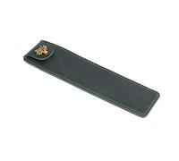 Widybord Estuche de piel auténtica con botón a presión para bolígrafo, color verde, Green