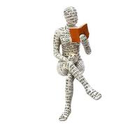 Widybord - Figura de mujer en tren de lectura para mujer, pasta de papel, decoración de estante, escultura de mujer en lectura, ornamento para biblioteca de salón (02), fácil instalación