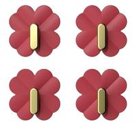 Widybord Ganchos Pegatinas para Pared Sin Daños Percha de Bolsa Resistente Soporte de Bolso Decorativo Gancho de Pared Adhesivo para - Rojo
