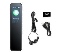 Widybord Grabadora de Voz Digital 64GB Grabación de Reducción de Ruido Reproductor de Música MP3 Payback Grabación Activado Kit de Piezas Grabación HD 1536 KBPS