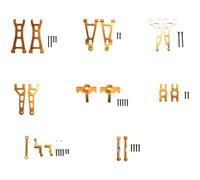 Widybord Grupo de Dirección de Brazo Oscilante para Piezas de Repuesto de Coche Mando a Distancia H16 16207 16208 16209 16210, Kit de Actualización de Metal, Color Dorado.