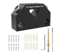 Widybord Guía de perforación angular 45° Kit de plantilla de tobillo de aluminio herramienta de ángulo de junta de trabajo de madera para junta de tobillo acodado (de diamantes A 8.0) fácil