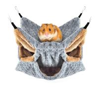 Widybord Hamaca de animales pequeños, jaula triple para hurones y azúcar, hamaca colgante de felpa cálida para colgar en color gris, fácil de usar