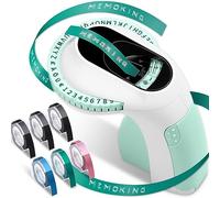 Widybord Impresora de etiquetas en relieve E975 3D con 6 rollos de cintas en relieve, grabador de mano, fácil de usar, reutilizable, verde