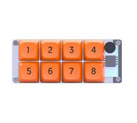 Widybord Interruptor mecánico macro programable de 8 teclas, totalmente intercambiable en caliente, 4 colores, luz RGB, teclado numérico, naranja, fácil de instalar, fácil de usar