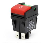 Widybord Interruptores de botón pulsador eléctricos industriales, botón pulsador HY52 para interruptor de dispositivo mecánico de 4 pines con luz 125/250 V, instalación fácil de usar
