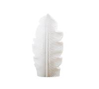 Widybord - Jarrón de cerámica (1 unidad), diseño de plumas, forma de maceta, ornamento de oficina, balcón de cerámica, blanco, dormitorio, sala de estar, decoración del hogar en la oficina