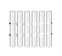 Widybord - Jarrón de flores con bisagras, tubo de ensayo de vidrio transparente, soporte de flores colgante para decoración interior, fácil de usar, L