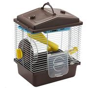 Widybord Jaula para mascotas con tragaluz transparente, casa de doble capa para café dorado