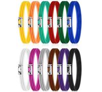 Widybord - Juego de 12 gomas elásticas de goma para papelera, tiras de basura de colores ajustables, cordón de enlace elástico de silicona, apto para basura multifunción de 8 a 33 gallos