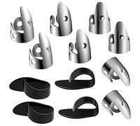 Widybord Juego de 12 púas de dedo de acero, púas de dedo de metal ajustables para guitarra, banjos instrumentos