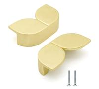Widybord - Juego de 2 piezas de oro cepillado, para armario de cocina, 79 mm