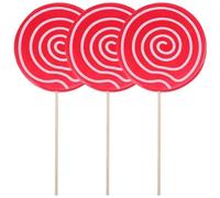 Widybord - Juego de 3 piezas para chupete simulado, diseño de chupete falso, adorno de caramelo, decoración de fiesta de festival de boda, fácil de instalar, rojo