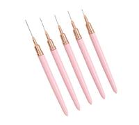 Widybord Juego de 5 pinceles para delineador de uñas de gel UV de 7/9/11/15/25 mm, kit de pinceles de uñas de gel UV, líneas francesas, pintura de líneas francesas, herramientas de dibujo de flores,