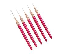 Widybord Juego de 5 pinceles para delineador de uñas de gel UV de 7/9/11/15/25 mm, kit de pinceles de uñas de gel UV, líneas francesas, pintura de líneas francesas, herramientas de dibujo de flores,