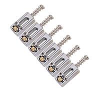 Widybord Juego de 6 sillines de metal para puente de guitarra eléctrica, color plateado