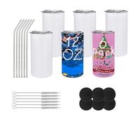 Widybord - Juego de 6 vasos de 12 onzas, botellas aisladas de acero inoxidable con tapas y pajitas para bricolaje, duraderas, fáciles de instalar, fáciles de usar