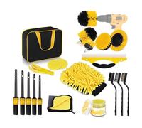 Widybord Juego de accesorios de cepillos de limpieza para taladro, kit de herramientas de cepillos para limpiar de plástico para rueda de coche y neumático.