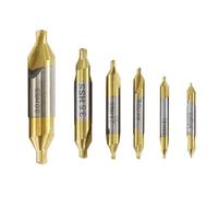 Widybord - Juego de brocas centrales (6 piezas, acero 1,0, 1,5, 2, 2,5, 3,5, 5,0 mm, apto para procesamiento de metales en torno