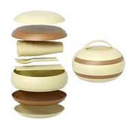 Widybord Juego de Platos de Picnic para Camping, (17 Piezas), Juego de Cubiertos Reutilizables de plástico portátil, para Exteriores y, Duradero, fácil de Usar