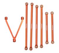 Widybord Juego de Varillaje de Bielleta de Chasis CNC para Piezas de Actualización de Coche en Axial SCX24 AXI00005 1/24 RC, Naranja