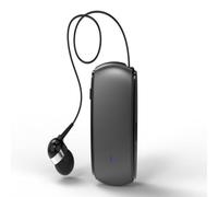 Widybord K68 - Auriculares Bluetooth con forma de lavalier retráctil, diseño de tarjeta con clip multifuncional para auriculares MP3, color negro