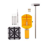 Widybord Kit de 11 herramientas de reparación de correa de reloj de metal y correa de reloj, herramienta de reparación de correas de reloj, accesorios de reloj, amarillo, gris y plateado