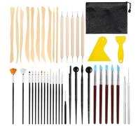Widybord Kit de 44 herramientas de cerámica de arcilla, modelado de repuesto, conjunto para artista de bricolaje, cerámica, artesanía, relieve y modelado
