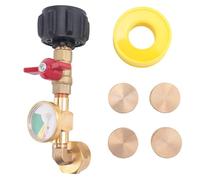 Widybord Kit de adaptador para llenado de gas propano QCC1 Pro con medidor de tanque de gas propano, kit de adaptador de llenado de 90 grados con válvula de control ON-Off