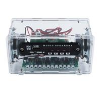 Widybord Kit de altavoces Bluetooth DIY Radio FM LED Mini Amplificador de sonido doméstico USB con pantalla digital Proyecto de soldadura (transparente) Instalación fácil de usar