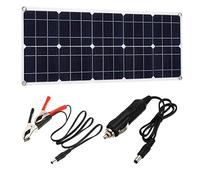 Widybord - Kit de cargador USB, doble panel solar, monocristalino, 50 W, 18 V, 18 V/5 V, con controlador solar de 10 A y cables