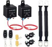Widybord Kit de interruptor de desconexión de la batería a distancia 200A DC12V interruptor superior antirrobo negativo interruptor de pausa de coche interruptor de corte de batería de coche 1 en