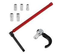 Widybord Llave de vaso de acero al con 5 enchufes y 1 portabrocas, llave de tuerca trasera, llaves de fregadero de cocina, duraderas y fáciles de usar, A